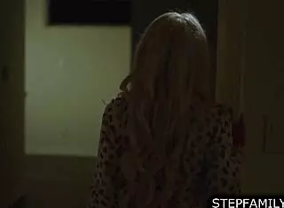 stepbro pins down petite stepsis and face fucks her throat deep while she gags on big cock