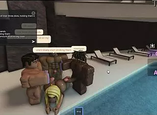 latina tanning poolside deepthroats three monster cocks