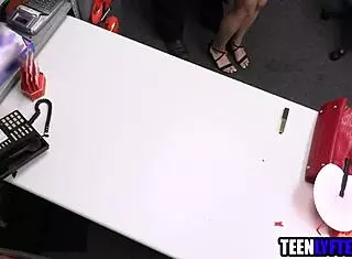 Young Filipina shoplifter gets clothes ripped and banged hard by group