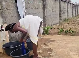 you won't believe this nasty housewife slut fucking her husband's brother outdoors doggystyle!