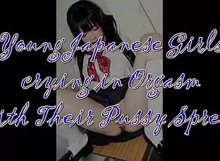 Young Japanese Girls Cry Orgasm Pussy Spread Wide