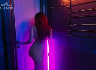 blonde slut picked up in club toilet for pussy licking and strapon fuck