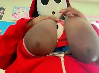 imagine if that shy gamer dude rocked massive oiled natural tits dancing around