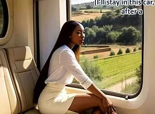 classy asian milf rides cock in leather skirt