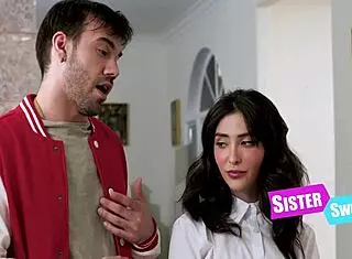 Hey virgin teens swap step sis for wild foursome fuck