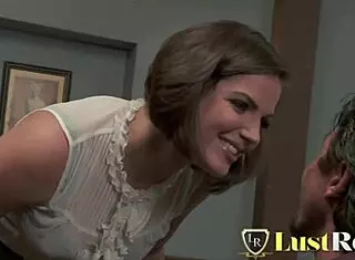 smoking hot short hair secretary rides boss cock in naughty office doggystyle