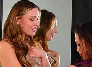 Vina Sky And Aidra Fox Rip Clothes For Intense Lesbian Squirting Scissoring Session