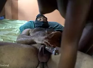 Skinny ebony beauty rides cock with her narrow small waist ass