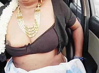 cute indian bhabi's dirty telugu talk during long drive fuck session