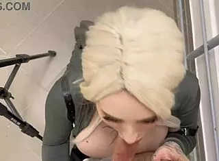 Neighbor Stranger Fucked Hard in Elevator Bent Over Doggystyle Creampie