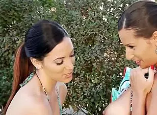 jelena jensen's wet milf pussy lips devoured in lingerie lesbian cunilingus party