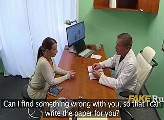 patient sneaks rimjob on doctor's ass during steamy hospital checkup