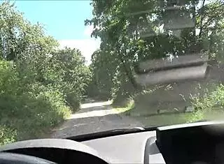 blonde teen slut bent over for monster cock doggystyle creampie in car!