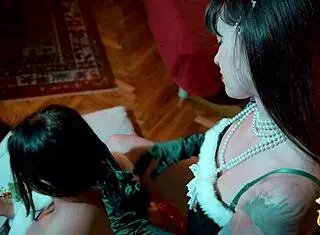 kira queen gets nasty xmas clit play with misha cross