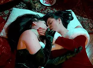 kira queen gets nasty xmas clit play with misha cross