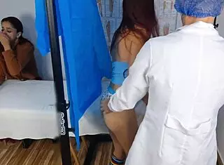 Stepmom takes stepdaughter to dirty gynecologist. Nurse taboo hospital 4some unfolds