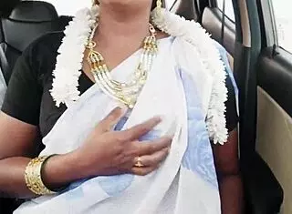 cute indian bhabi's dirty telugu talk during long drive fuck session