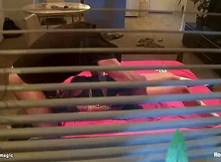 i'm tied up tight as this college babe chokes on cock...