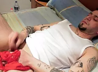 Wife Sucks Me Off While I Jerk With Her Panties