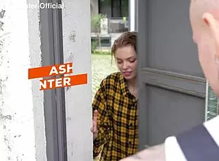 she stays home alone teasing the young gardener in her wet garden