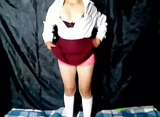 Mexican schoolgirl masturbates horny pussy for favorite teacher after class