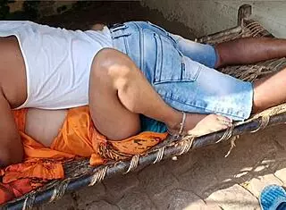 big ass indian village wife teases husband in romantic country fuck