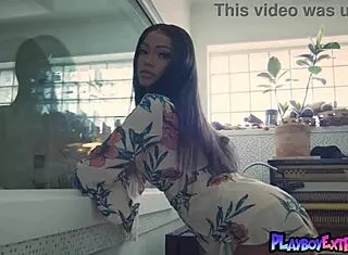 harley dean slowly strips lingerie revealing her pierced ebony pussy so passionately