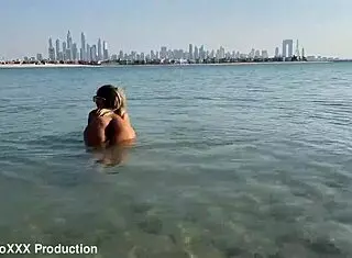 Monika Fox Feels Free Swimming Naked On Beach