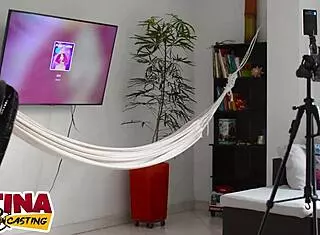 First-time tattooed colombian mia smith slurps monster cock facial in latina casting