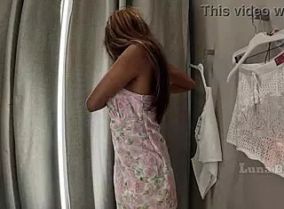 A sexy ebony Latina gets secretly filmed naked in the changing room while everyone watches
