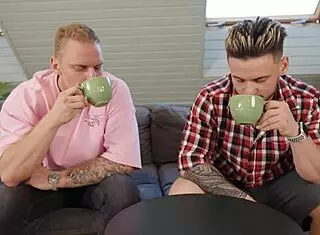 rim4k mmf russian best friends' ass licking fetish threesome love explosion