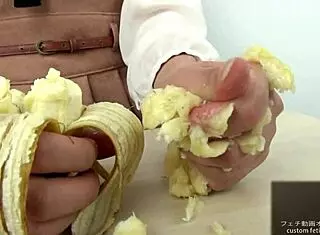 watch this japanese hand crush fetish girl smash banana softcore style
