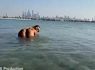 Monika Fox Feels Free Swimming Naked On Beach