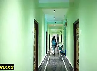 Desi schoolgirl rides teacher's big cock bent over doggystyle creampie