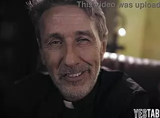 Cheating busty MILF seduces priest for big cock forgiveness