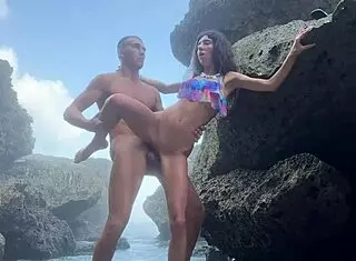 Island mermaid cosplay babe trades tail for legs and sloppy deepthroat ride