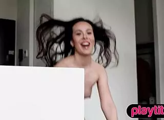 Petite Vietnamese teen strips perky tits!