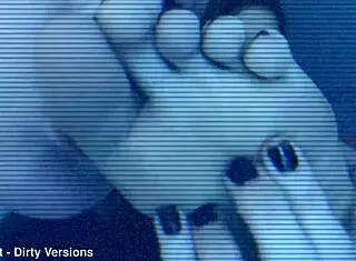 bound foot slave gags on toes while vibed in femdom dirt