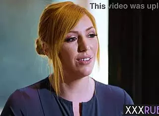 Redhead MILF Lauren Phillips massages client into epic titty fuck!