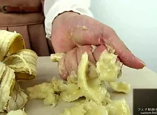watch this japanese hand crush fetish girl smash banana softcore style