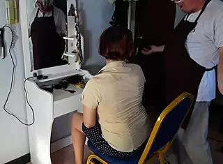 barber cam strips nude milf for kinky haircut reveal!