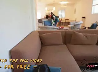 sneaky horny latina maid's big ass takes coworker doggystyle bust