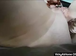 Vicky Vette's Crystal Butt Dildo Tease