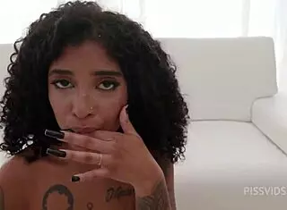 Piss Slut Ariella Ferraz Gulps While Dped Poolside By Big Cocks