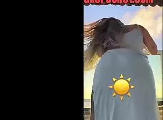 hot blonde dances in see-through dress crossdressing tease