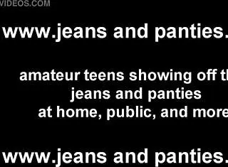 Curvy Maggie Teases in Tight Jean Shorts Strip