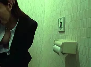 Secretary suck old boss cock in toilet?