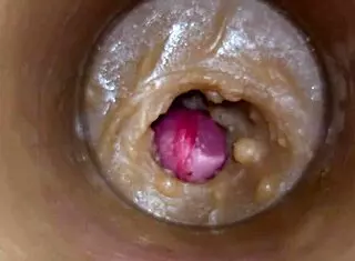 toy camera catches sperm flooding deep pussy closeup