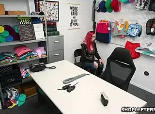 lilian stone bounces her big ass on security officer's monster cock at work