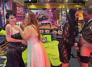 Blonde takes rough gangbang from big black cocks pounding hard